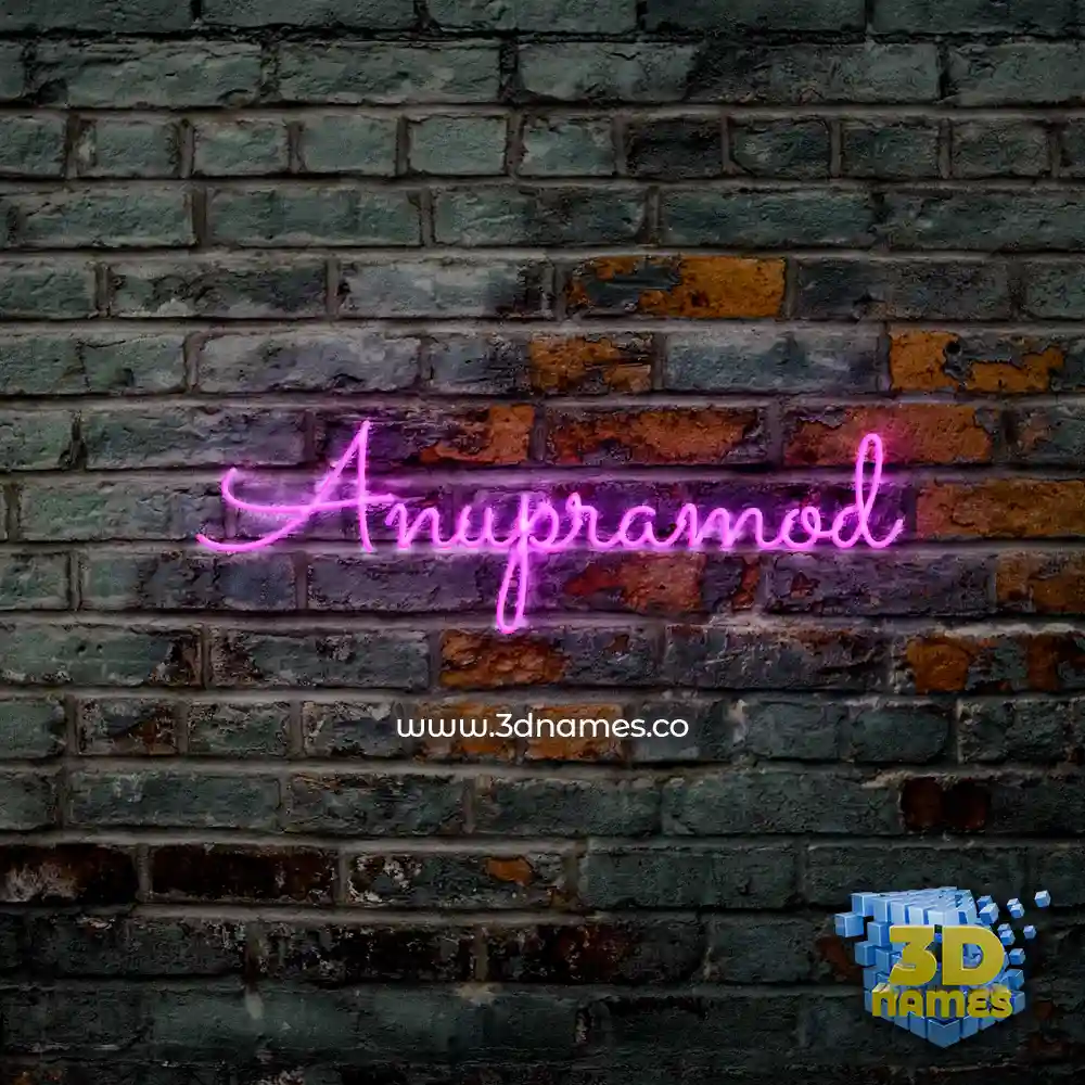 anupramod in Pink Neon style - 3D name wallpaper