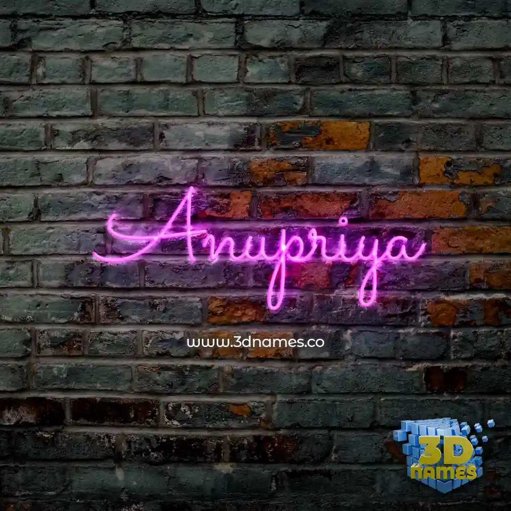 anupriya in Pink Neon style - 3D name wallpaper