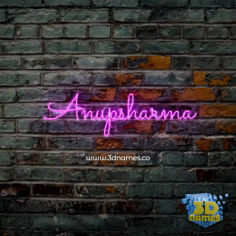 anupsharma in Pink Neon style - 3D name wallpaper