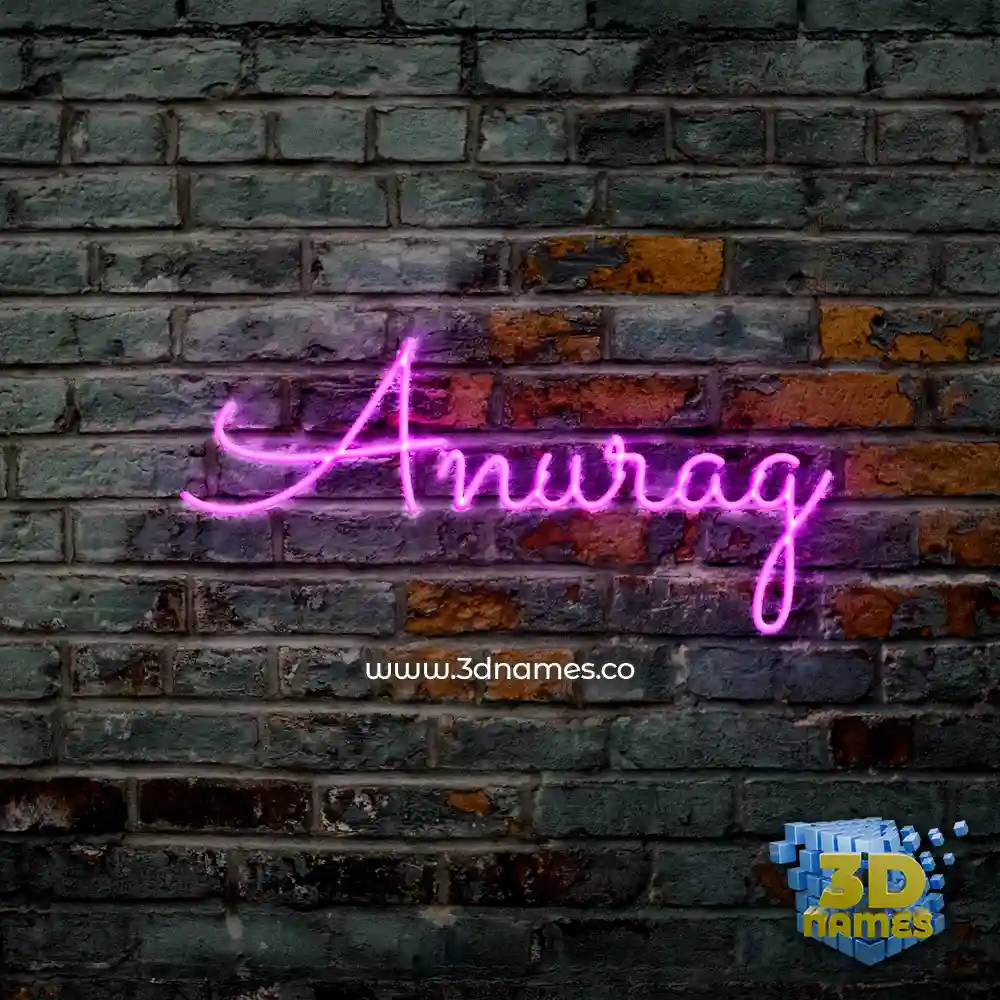 anurag in Pink Neon style - 3D name wallpaper