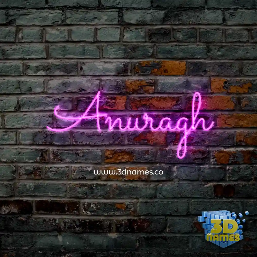anuragh in Pink Neon style - 3D name wallpaper