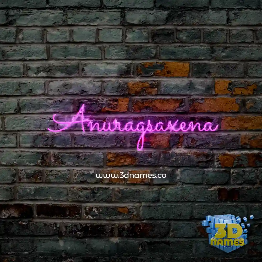 anuragsaxena in Pink Neon style - 3D name wallpaper