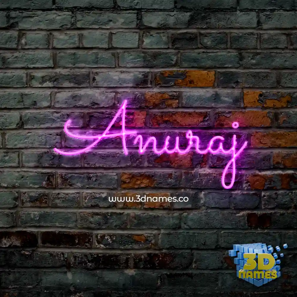 anuraj in Pink Neon style - 3D name wallpaper