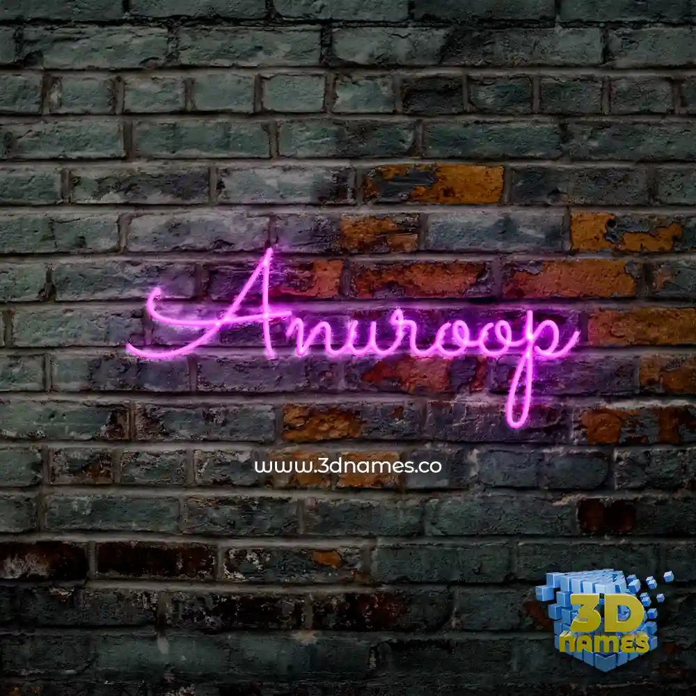 anuroop in Pink Neon style - 3D name wallpaper