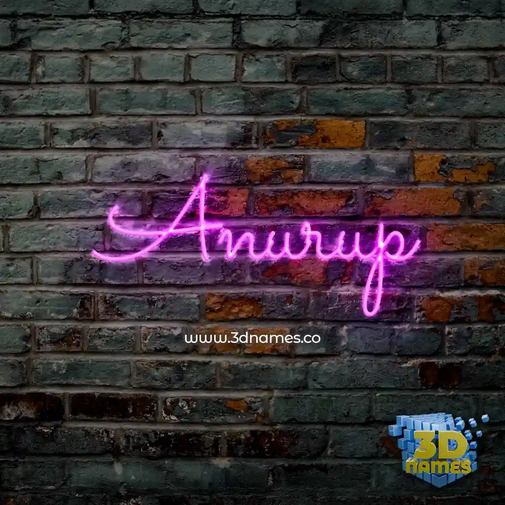 anurup in Pink Neon style - 3D name wallpaper