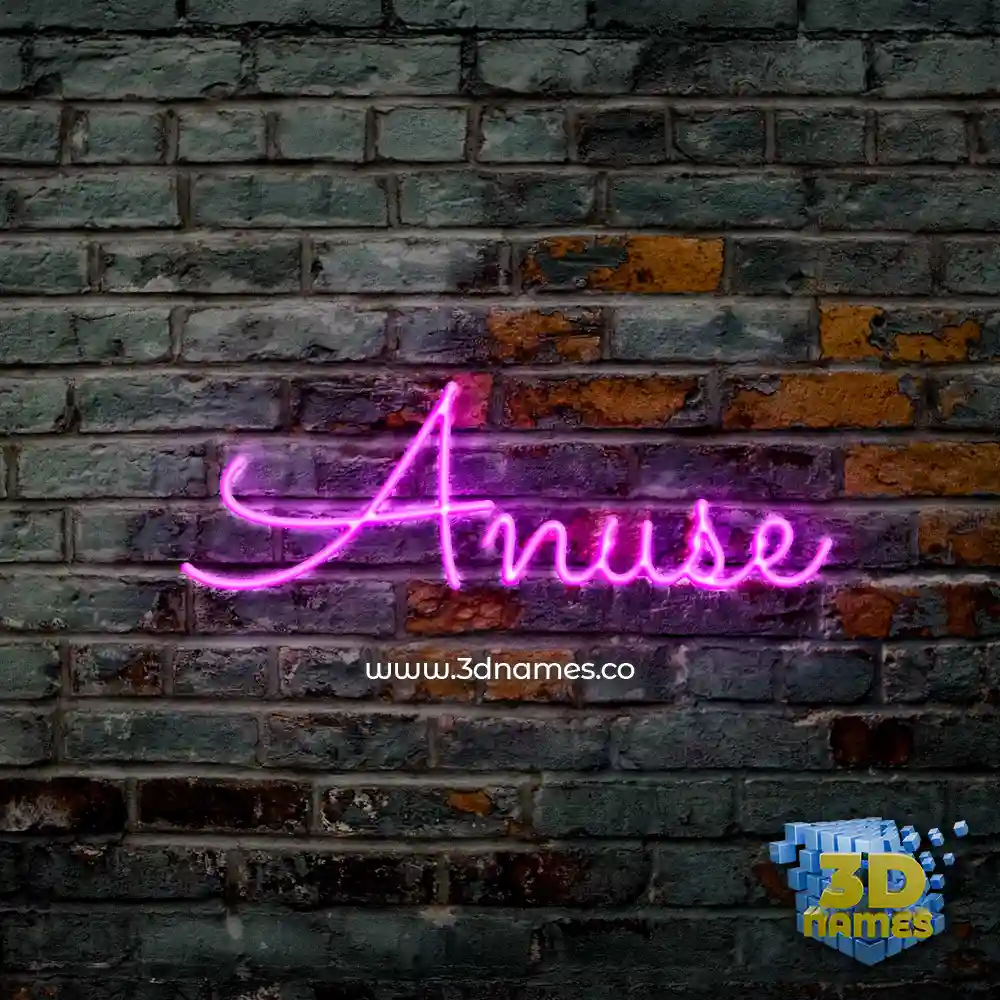 anuse in Pink Neon style - 3D name wallpaper