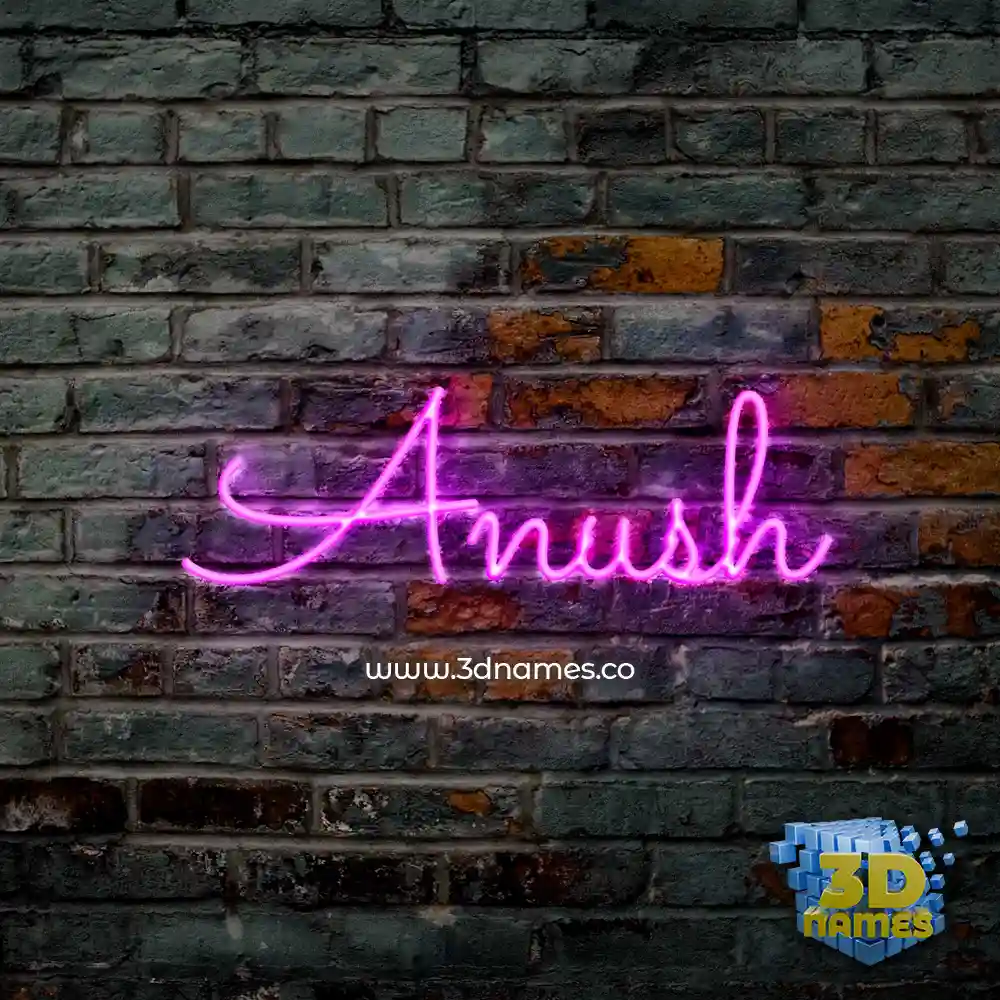 anush in Pink Neon style - 3D name wallpaper