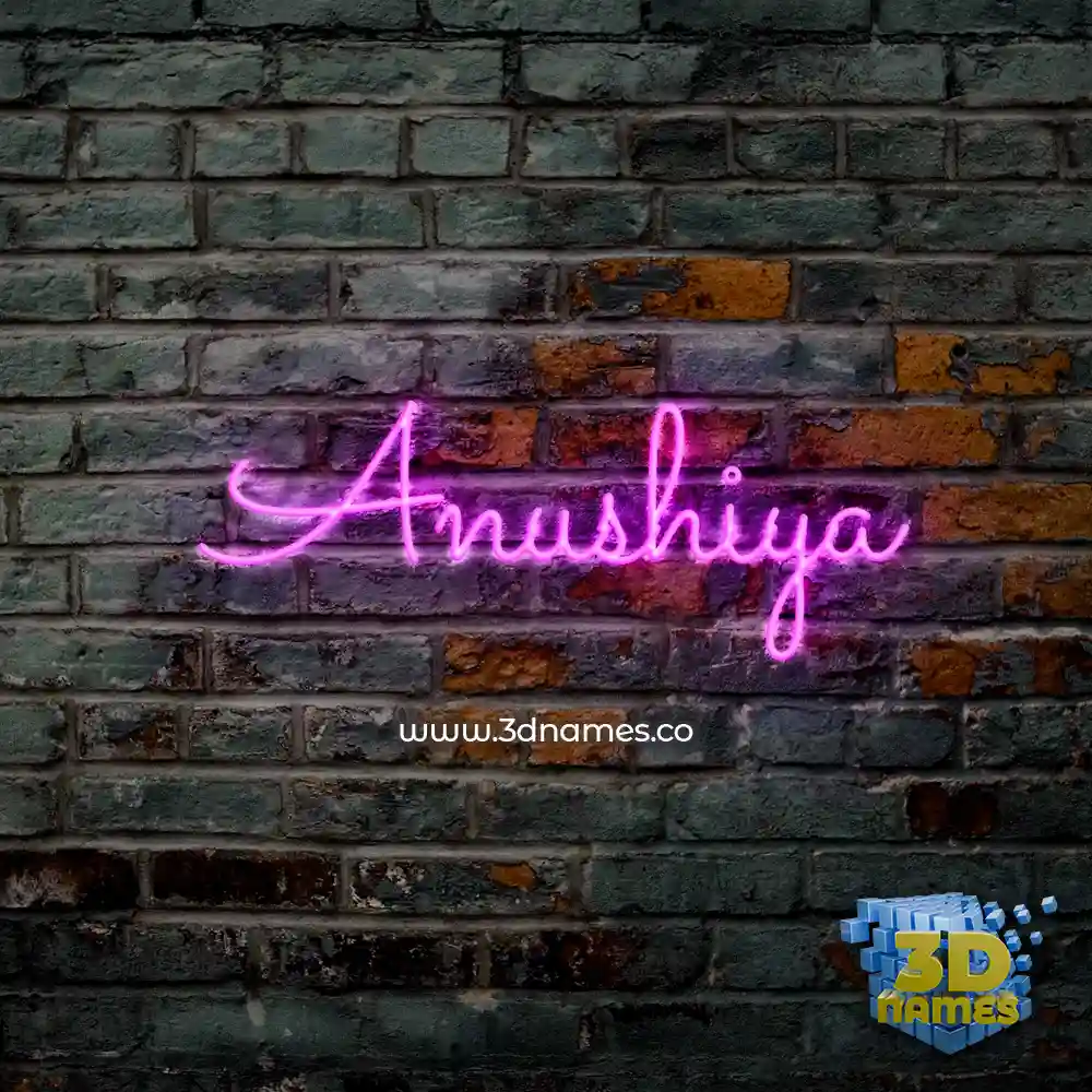 anushiya in Pink Neon style - 3D name wallpaper