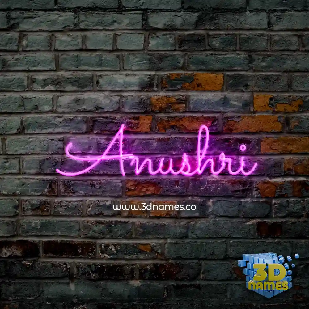 anushri in Pink Neon style - 3D name wallpaper