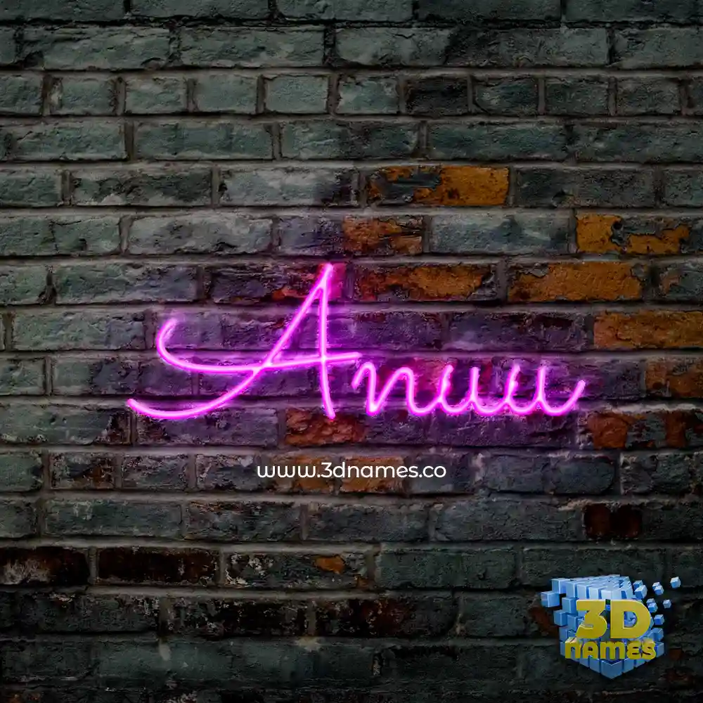 anuu in Pink Neon style - 3D name wallpaper