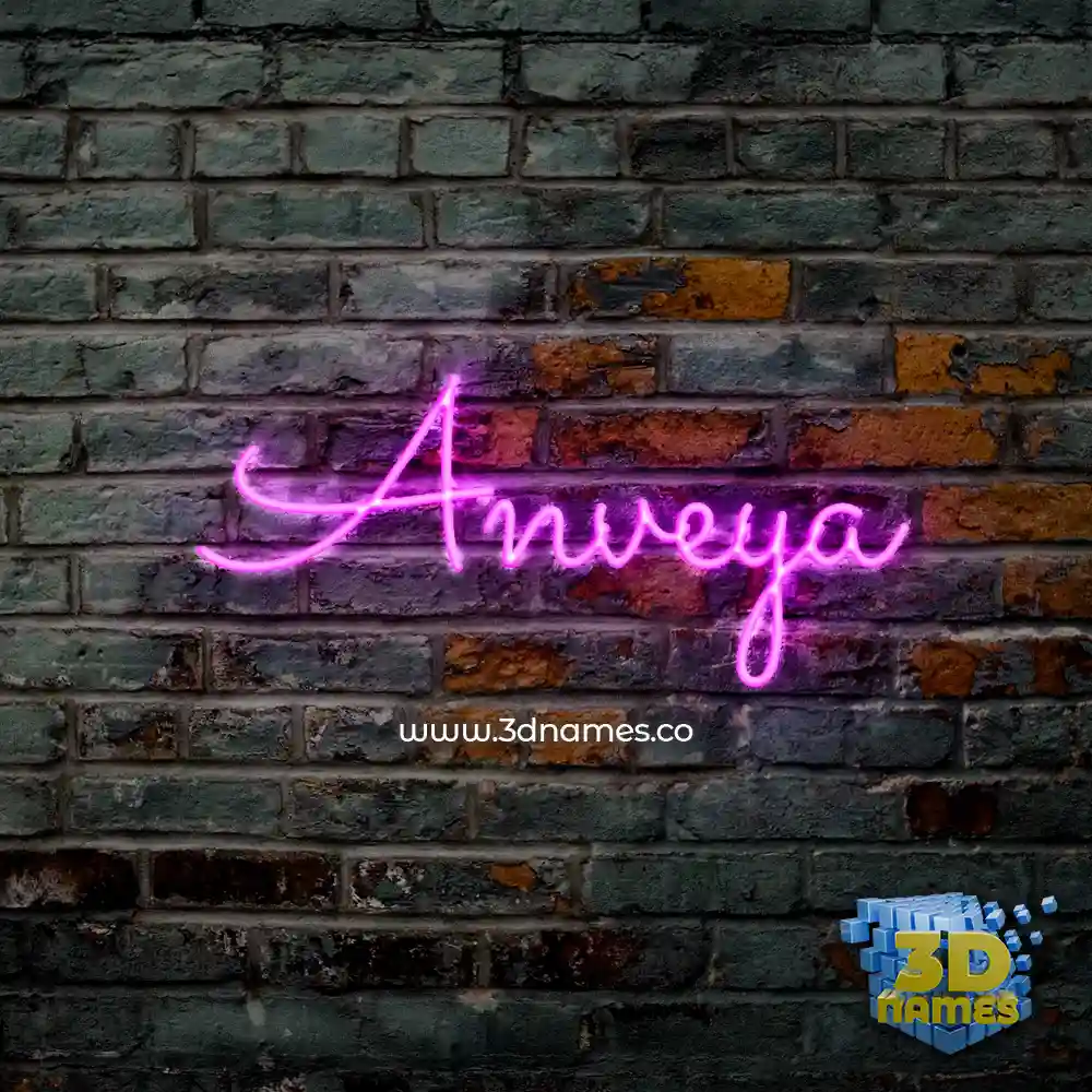 anveya in Pink Neon style - 3D name wallpaper