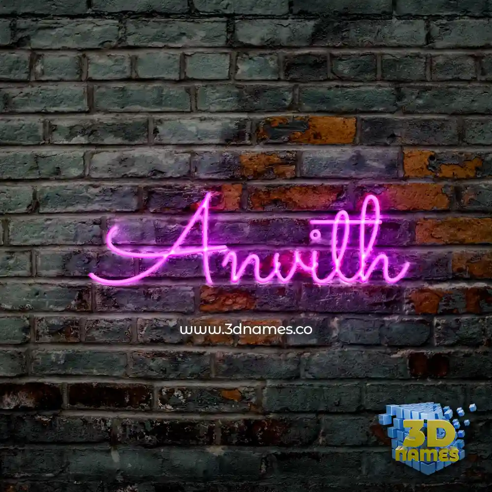 anvith in Pink Neon style - 3D name wallpaper