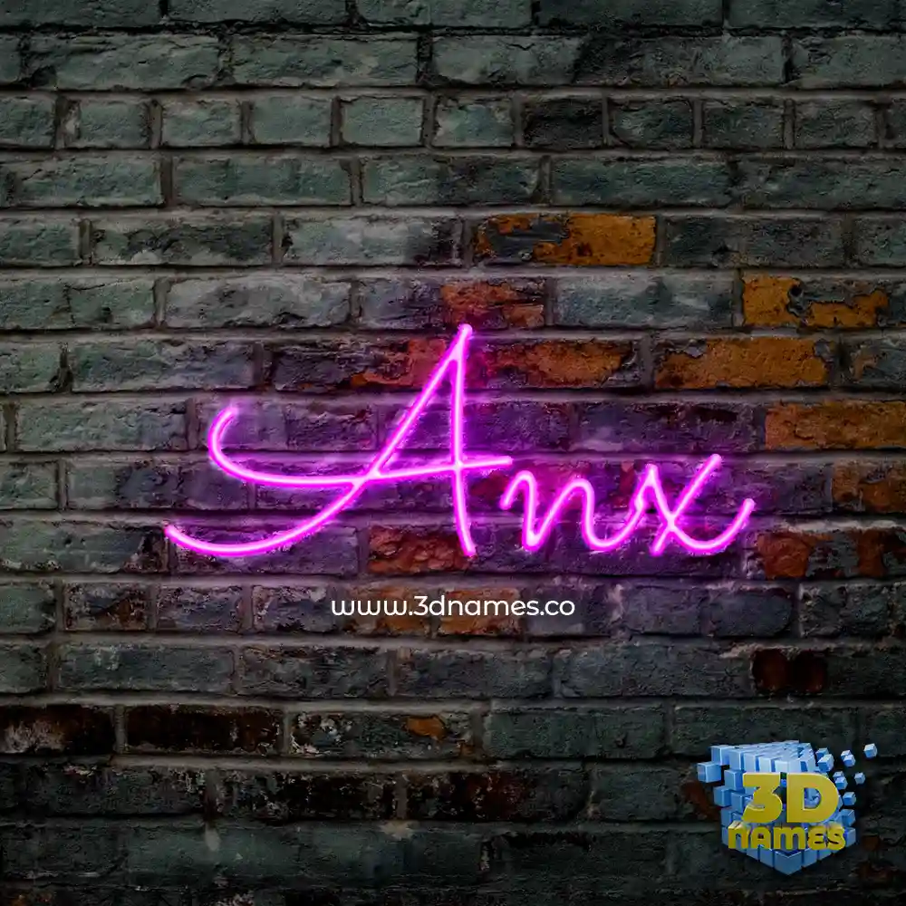 anx in Pink Neon style - 3D name wallpaper