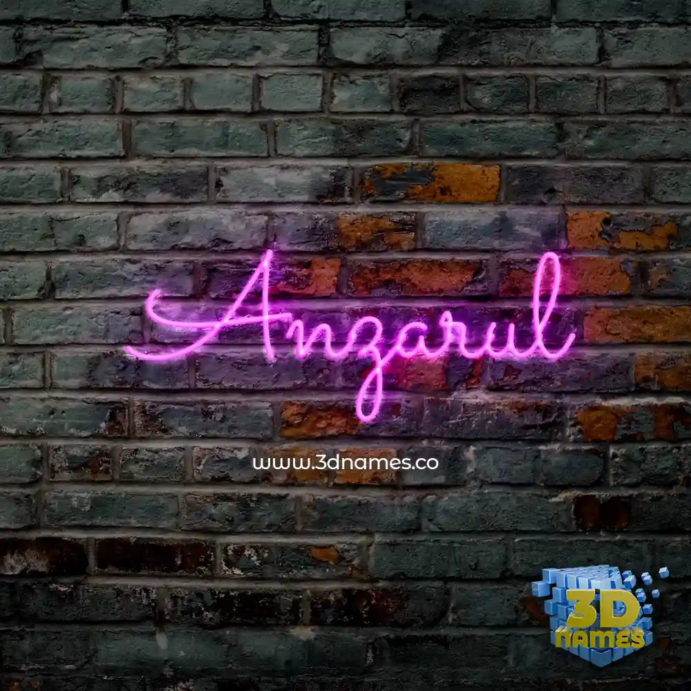 anzarul in Pink Neon style - 3D name wallpaper