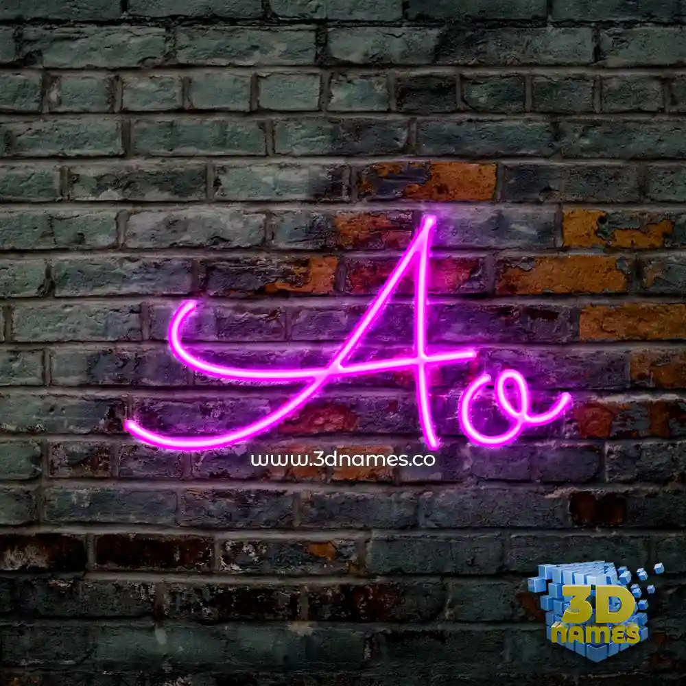 ao in Pink Neon style - 3D name wallpaper