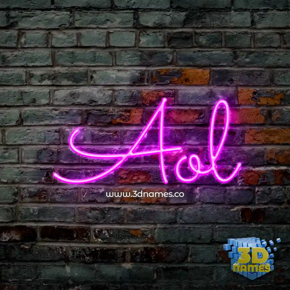 aol in Pink Neon style - 3D name wallpaper