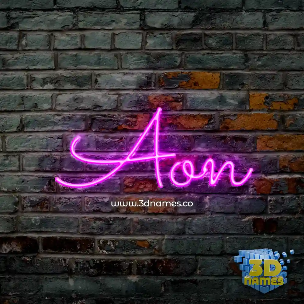 aon in Pink Neon style - 3D name wallpaper