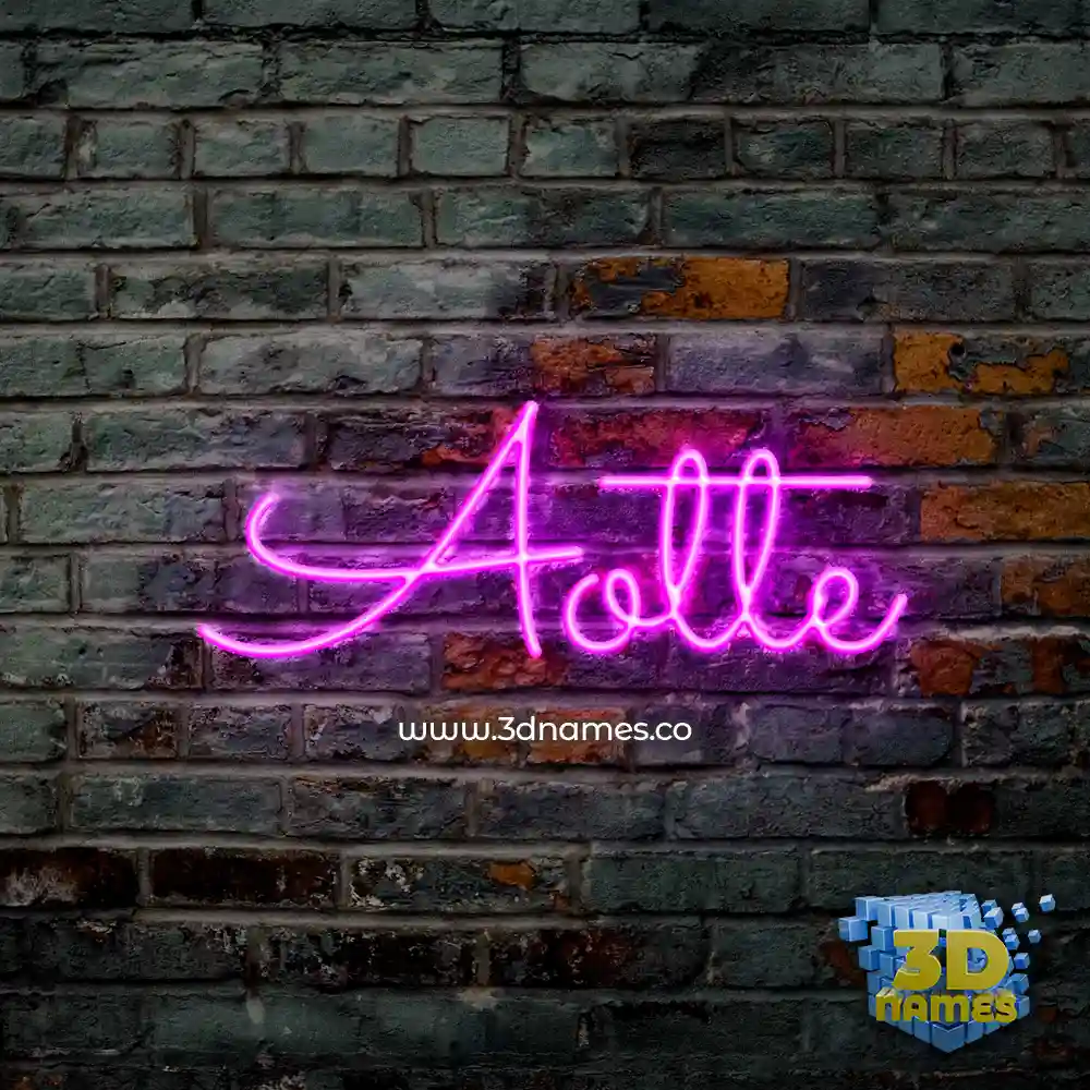 aotte in Pink Neon style - 3D name wallpaper