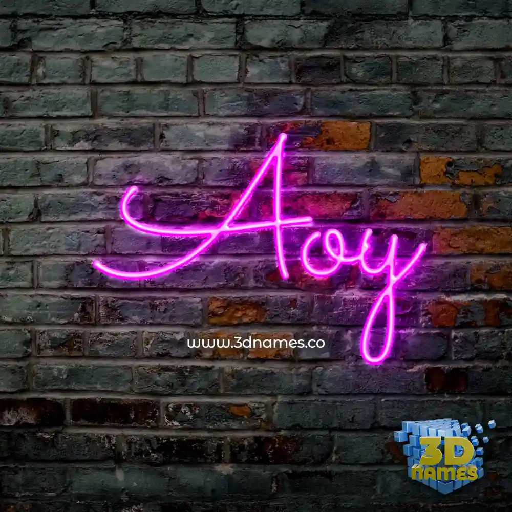 aoy in Pink Neon style - 3D name wallpaper