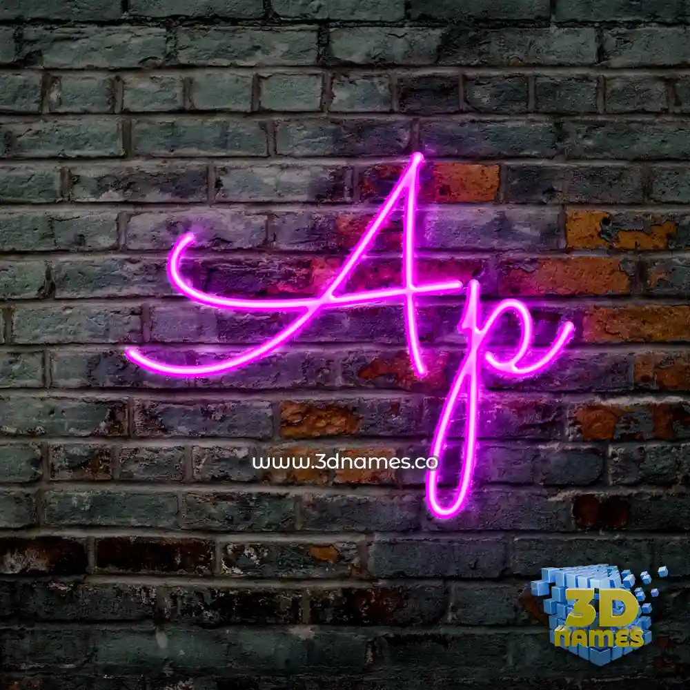 ap in Pink Neon style - 3D name wallpaper