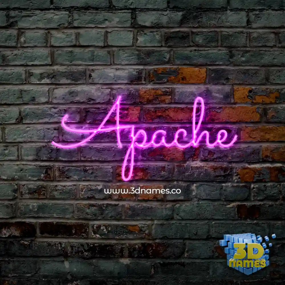 apache in Pink Neon style - 3D name wallpaper