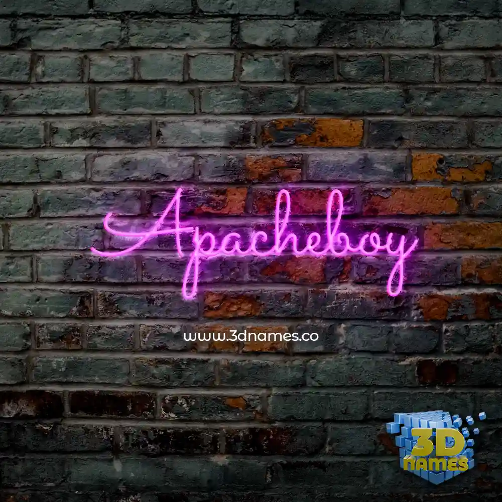 apacheboy in Pink Neon style - 3D name wallpaper