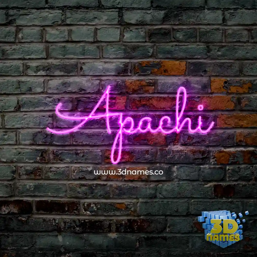 apachi in Pink Neon style - 3D name wallpaper