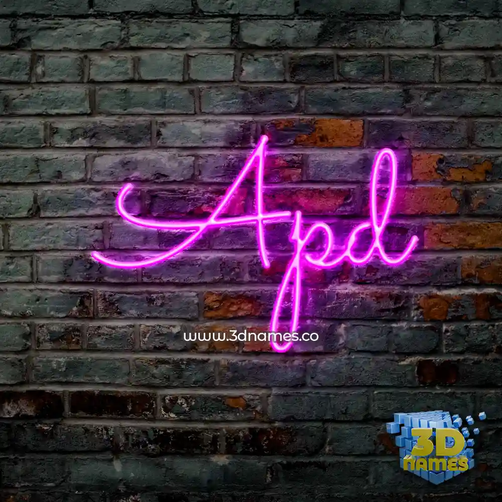 apd in Pink Neon style - 3D name wallpaper