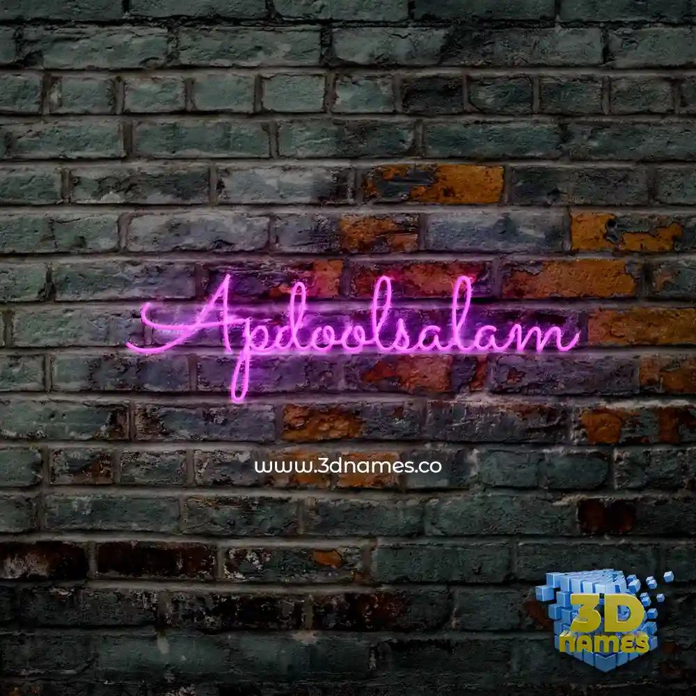 apdoolsalam in Pink Neon style - 3D name wallpaper