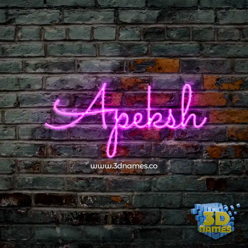 apeksh in Pink Neon style - 3D name wallpaper
