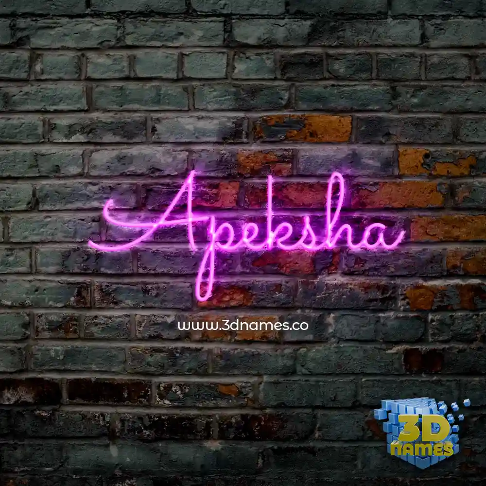 apeksha in Pink Neon style - 3D name wallpaper