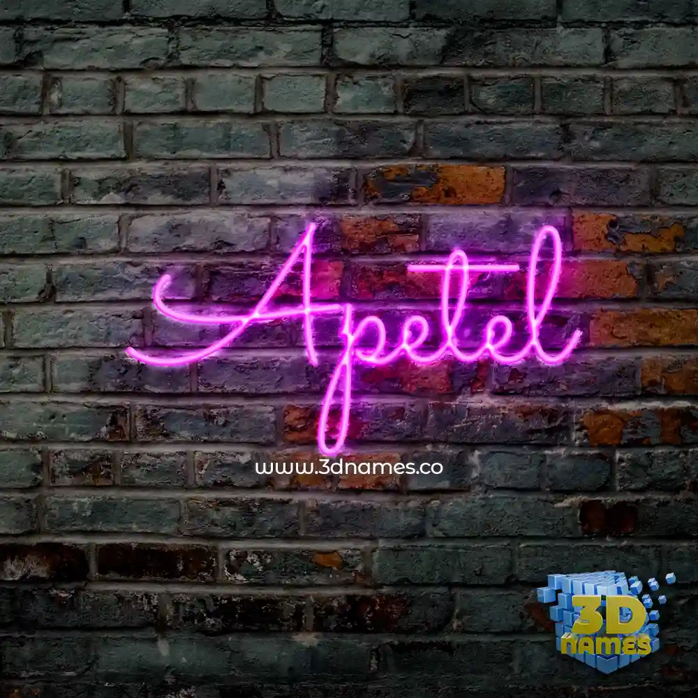 apetel in Pink Neon style - 3D name wallpaper