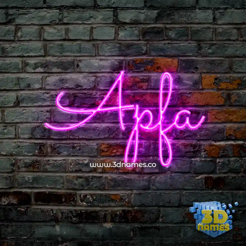 apfa in Pink Neon style - 3D name wallpaper