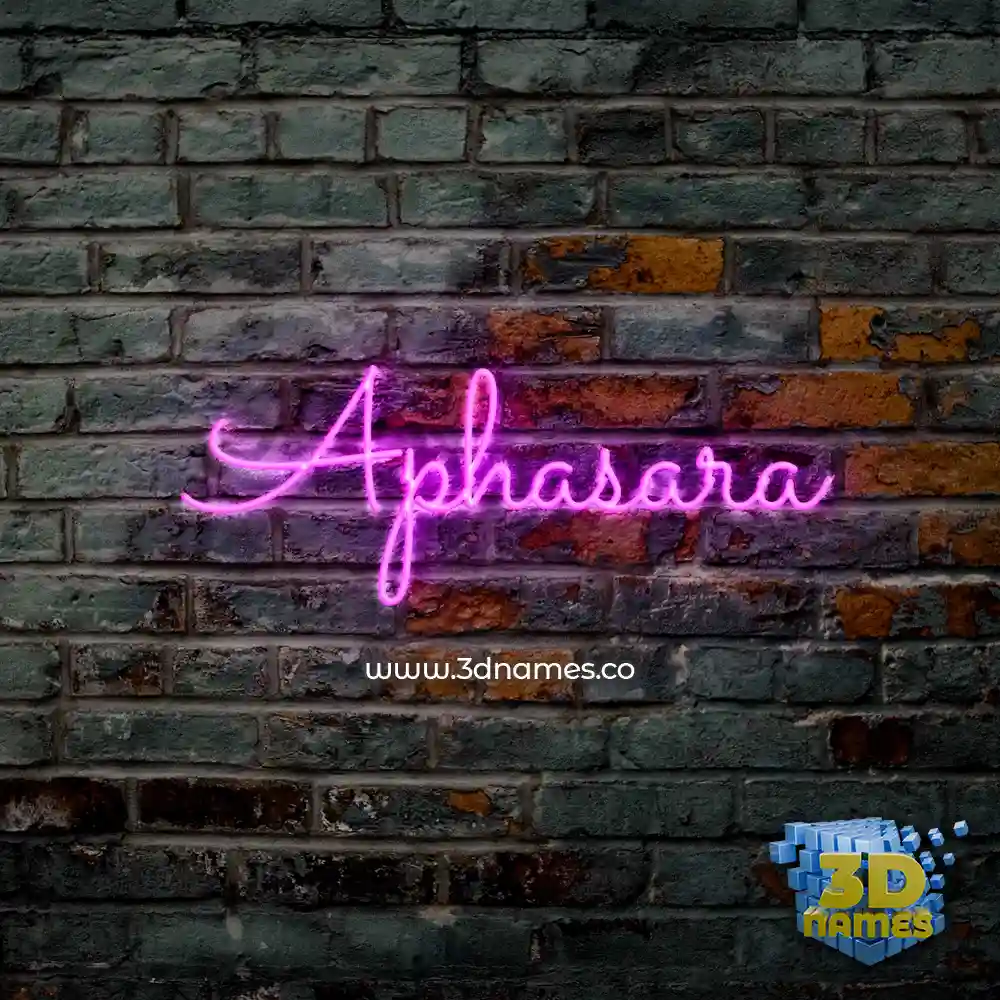 aphasara in Pink Neon style - 3D name wallpaper