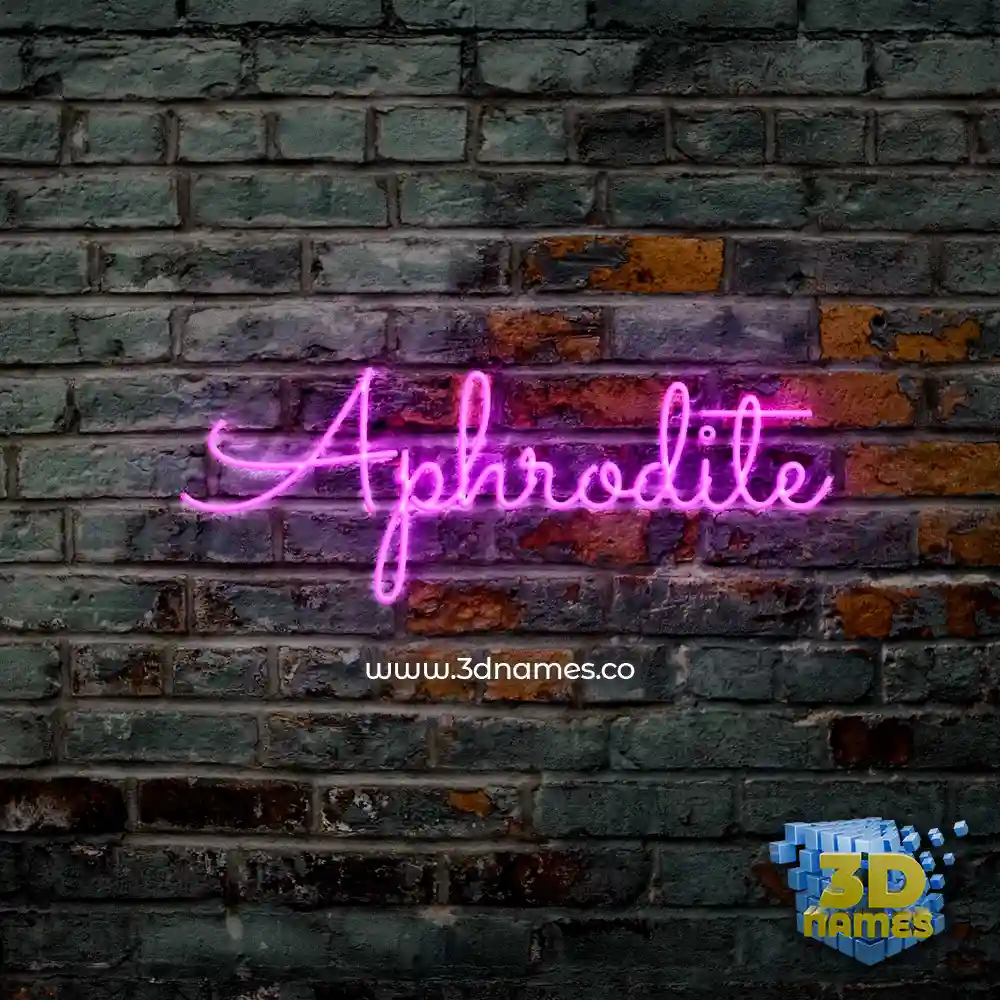 aphrodite in Pink Neon style - 3D name wallpaper