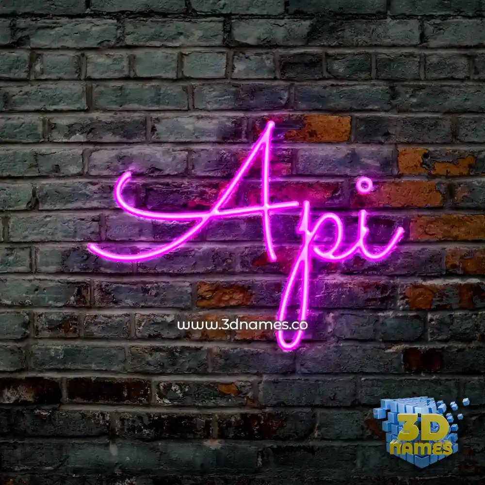 api in Pink Neon style - 3D name wallpaper