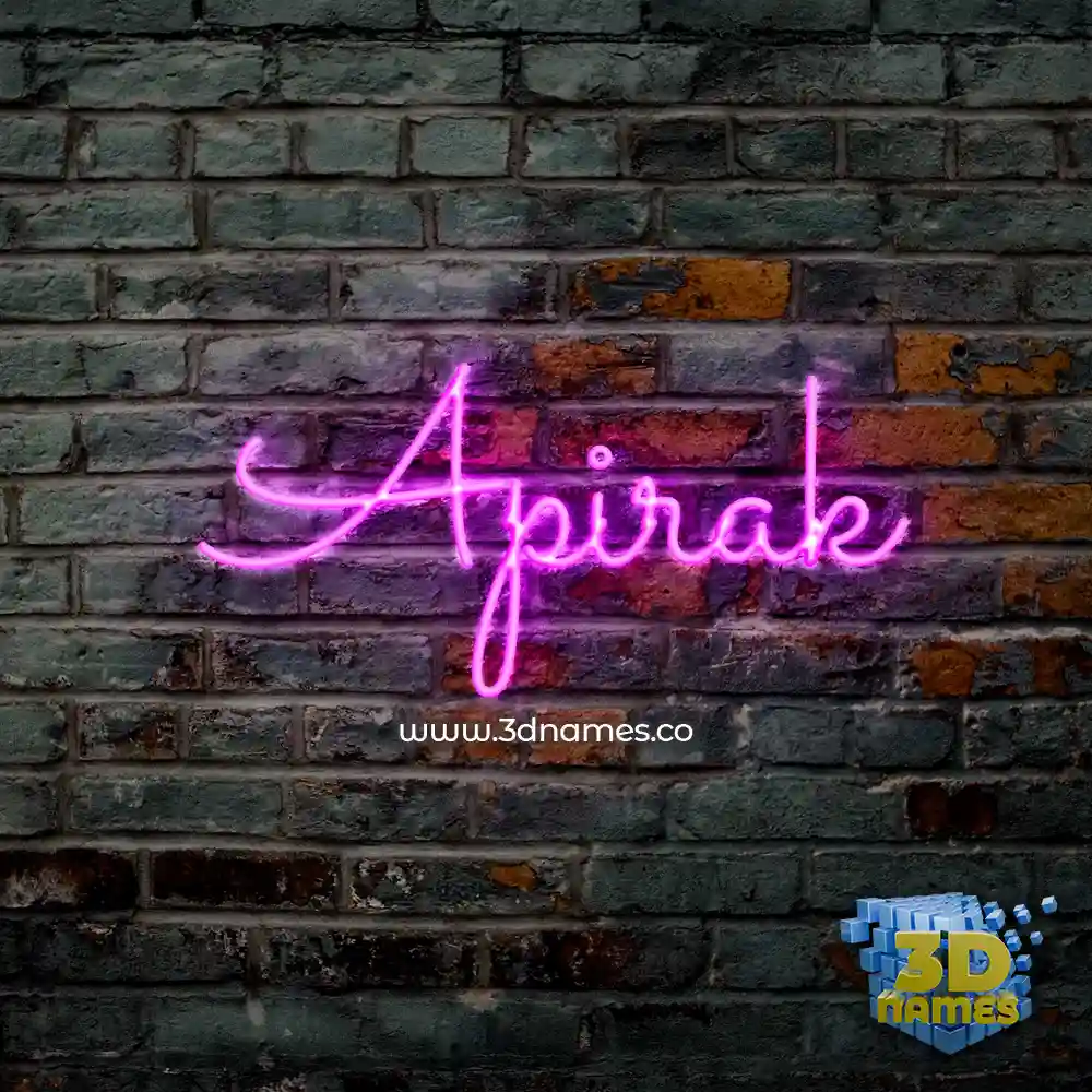 apirak in Pink Neon style - 3D name wallpaper