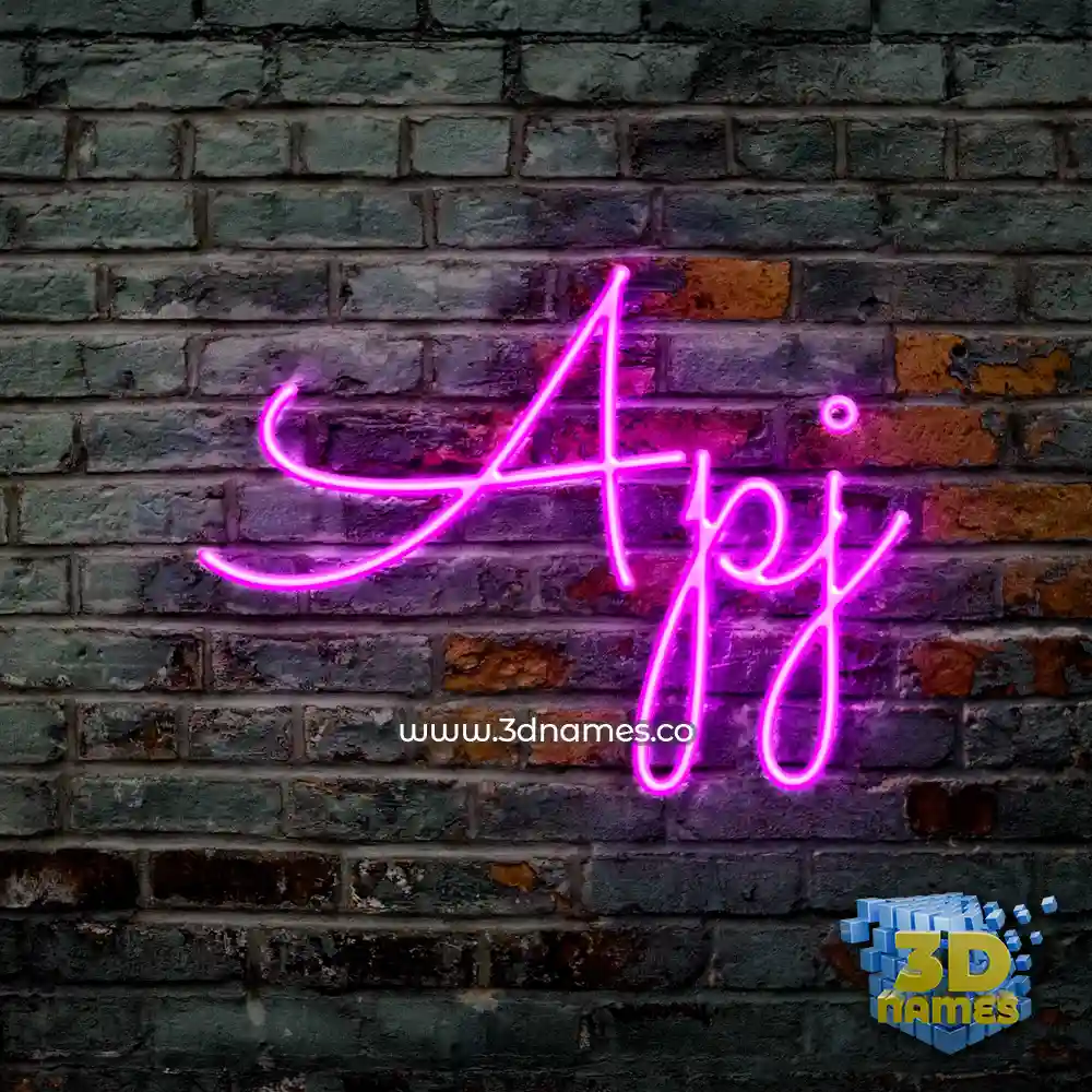 apj in Pink Neon style - 3D name wallpaper