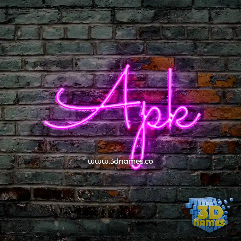 apk in Pink Neon style - 3D name wallpaper