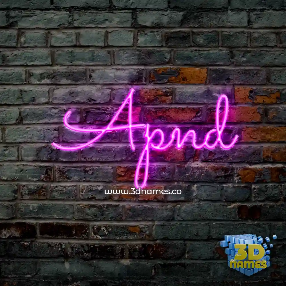 apnd in Pink Neon style - 3D name wallpaper