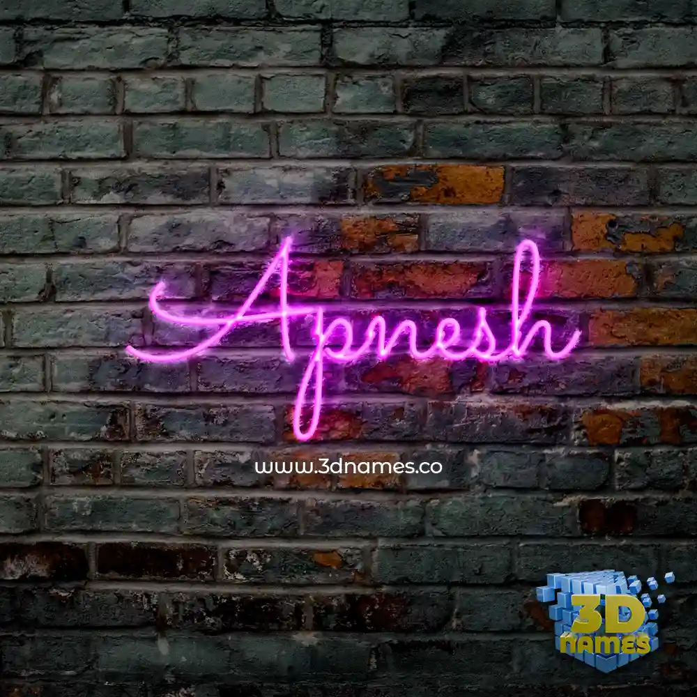 apnesh in Pink Neon style - 3D name wallpaper