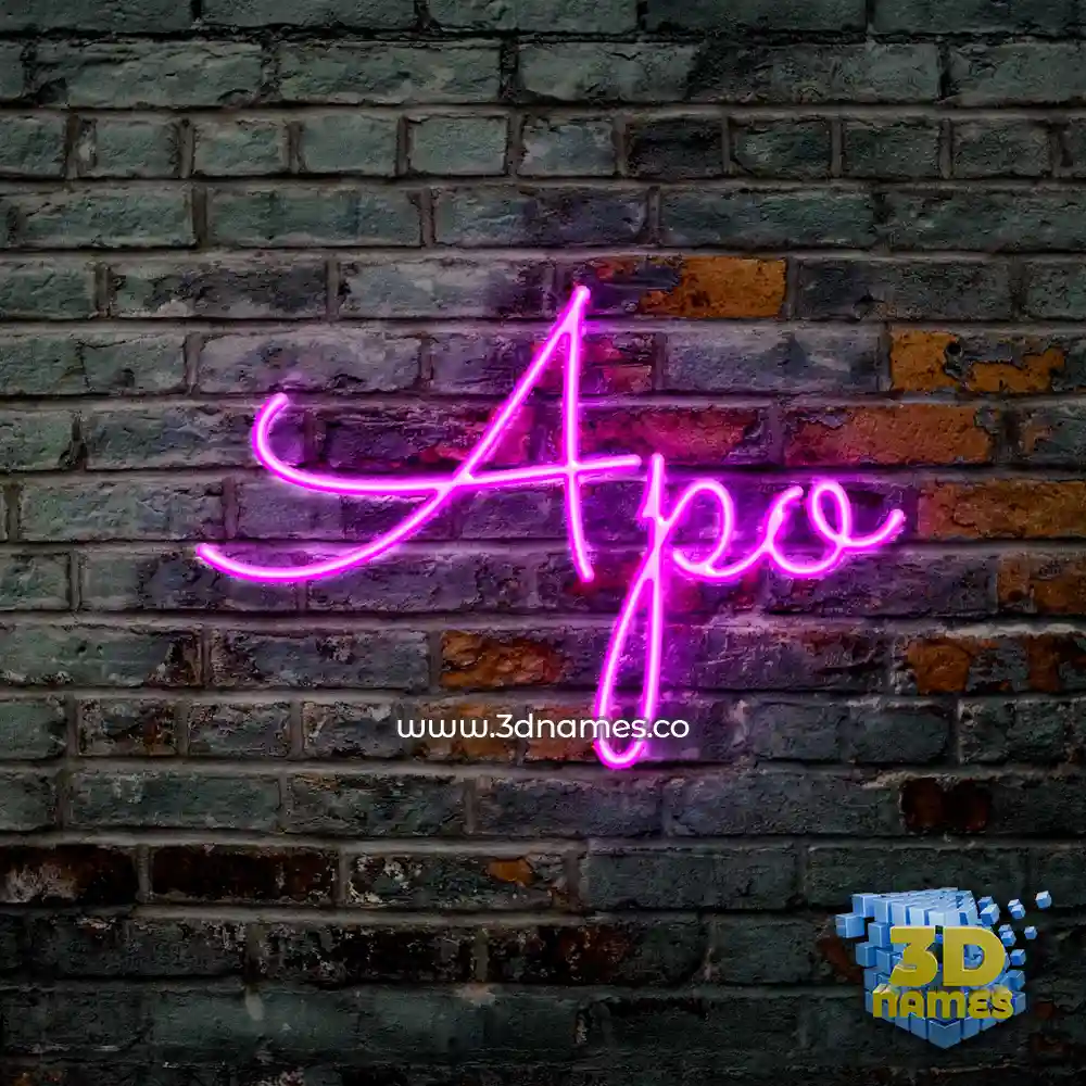 apo in Pink Neon style - 3D name wallpaper