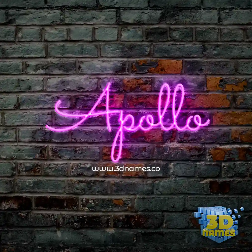 apollo in Pink Neon style - 3D name wallpaper