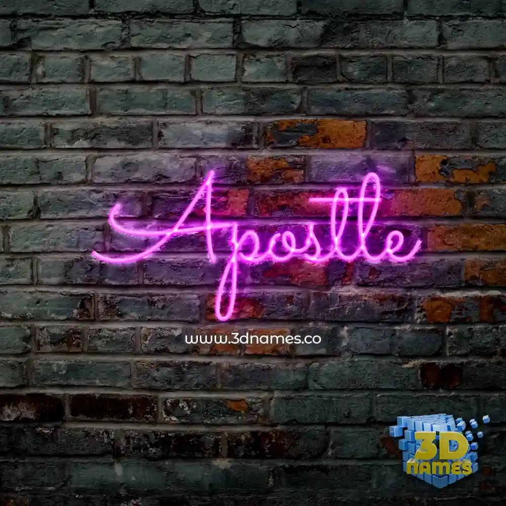 apostle in Pink Neon style - 3D name wallpaper