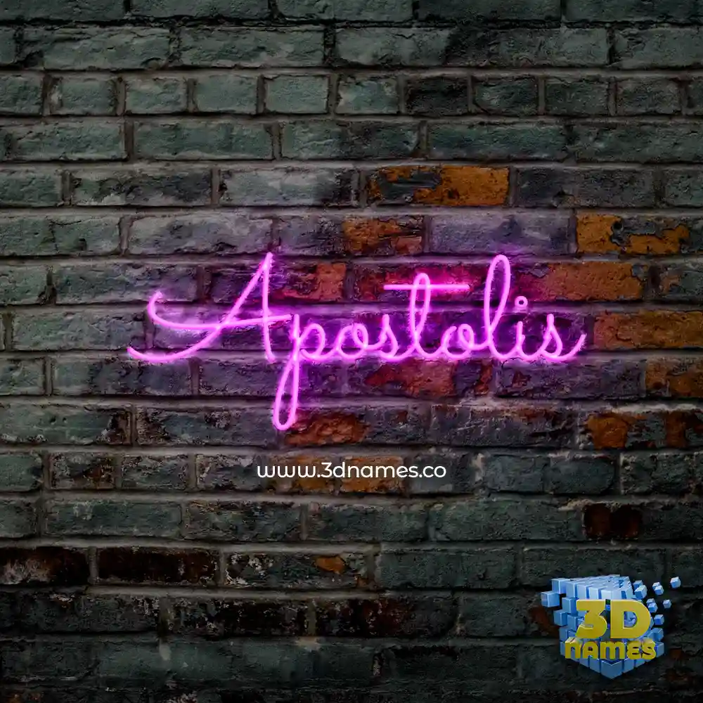 apostolis in Pink Neon style - 3D name wallpaper