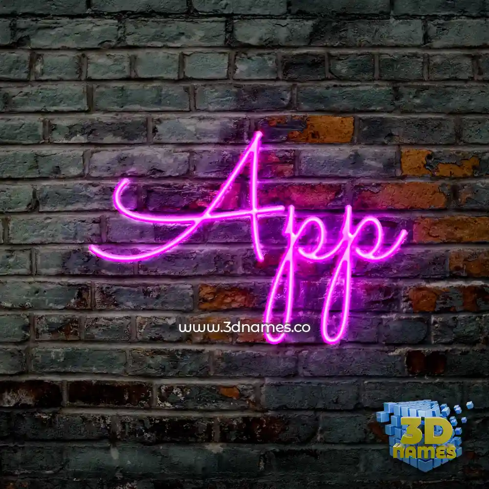 app in Pink Neon style - 3D name wallpaper
