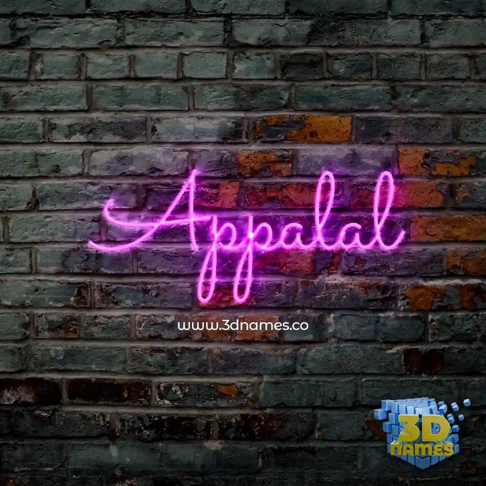 appalal in Pink Neon style - 3D name wallpaper