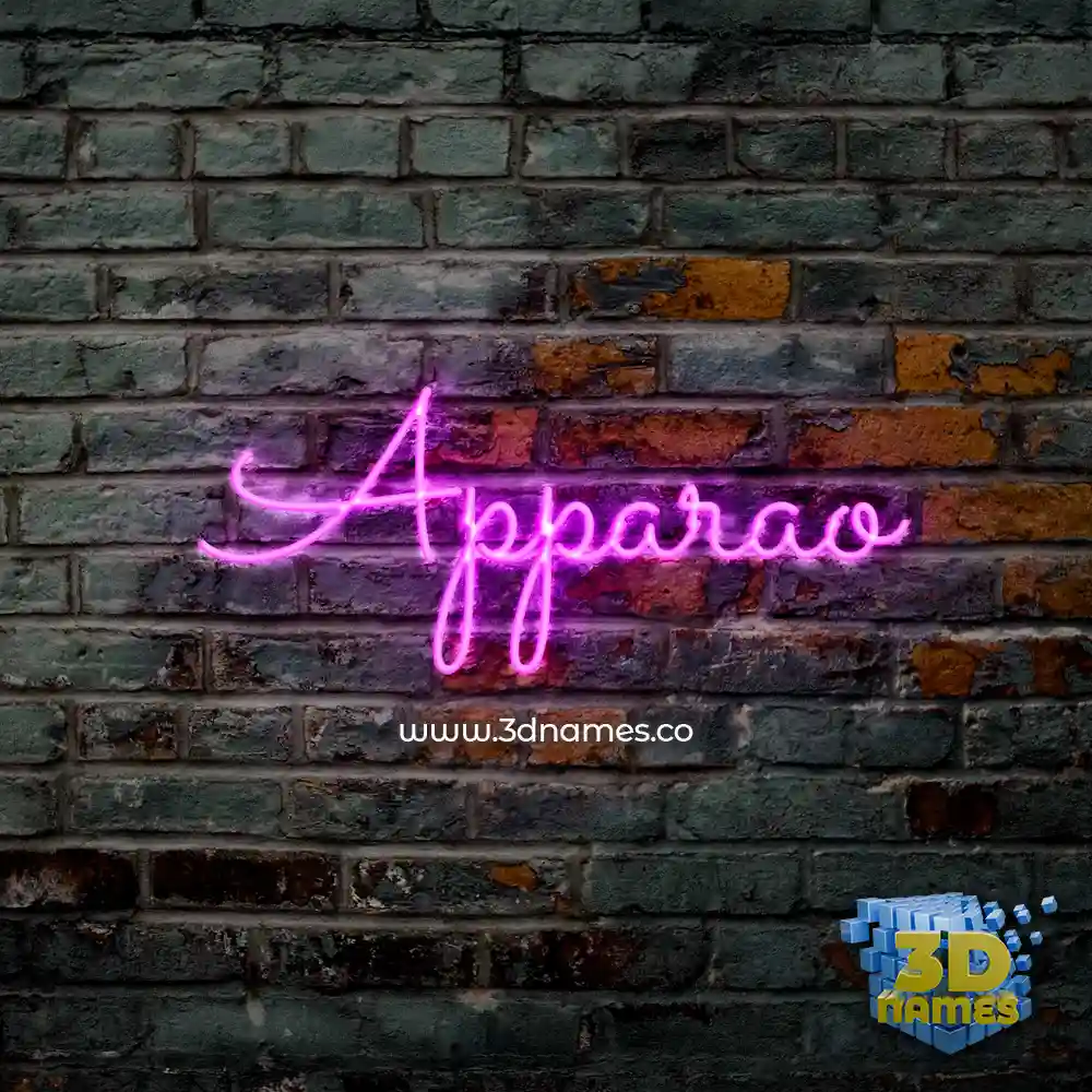 apparao in Pink Neon style - 3D name wallpaper