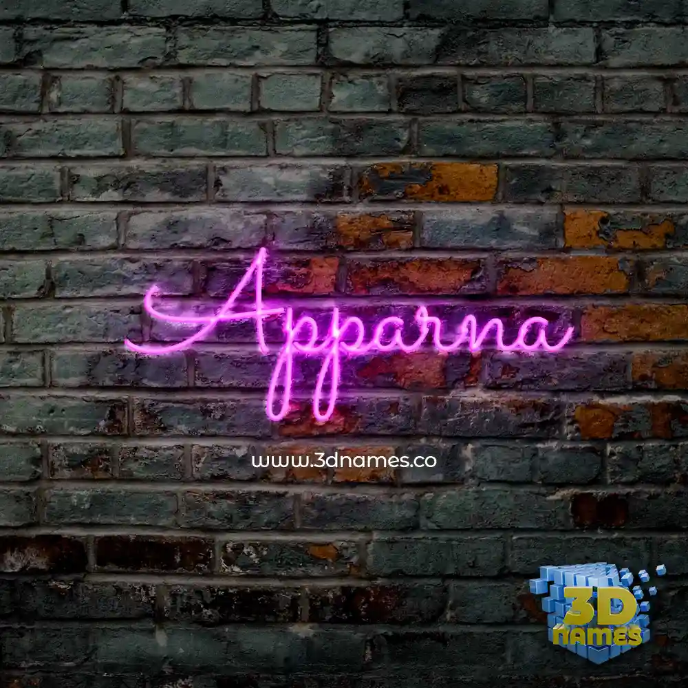 apparna in Pink Neon style - 3D name wallpaper