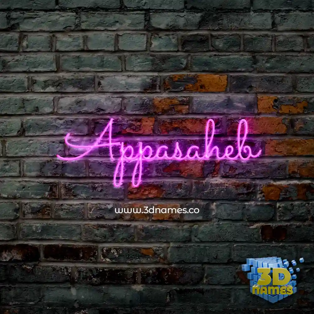 appasaheb in Pink Neon style - 3D name wallpaper